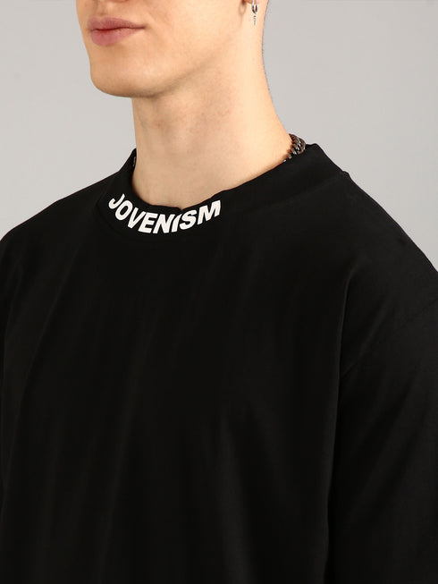 Black Printed Oversized T-Shirt